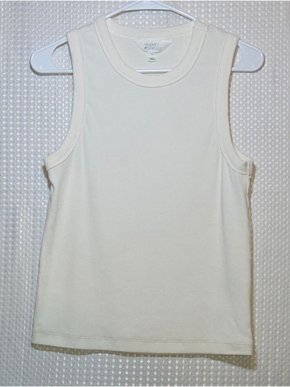 Market & Spruce White Ribbed Muscle Tank Top Large - Picture 7 of 12